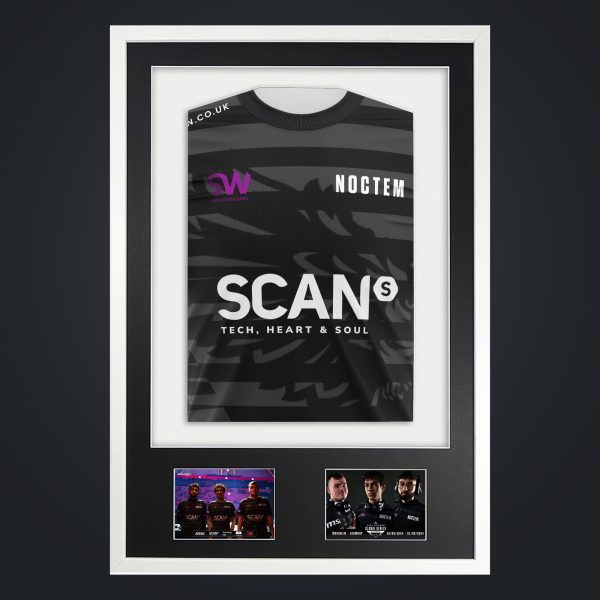 Framed Jersey and photos 61cm x 91.5cm