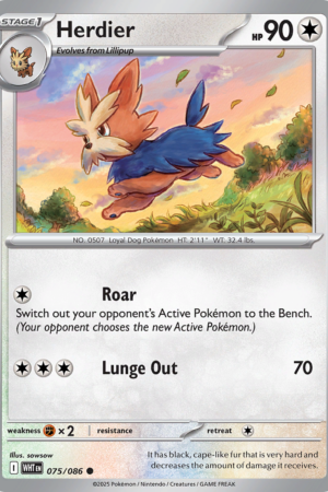 Herdier - White Flare - #75 - Pokeball